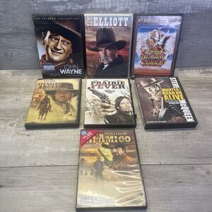 Western Movies DVD Lot Of 7 DVDs Classics John Wayne Sam Elliot Blazing Saddles